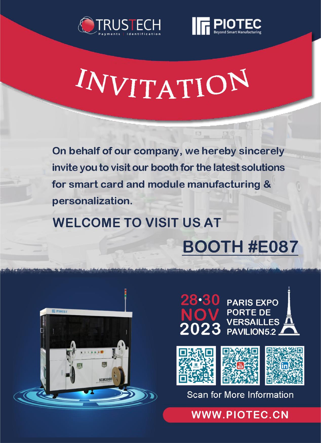 PIOTEC Invite You To Visit Trustech 2023