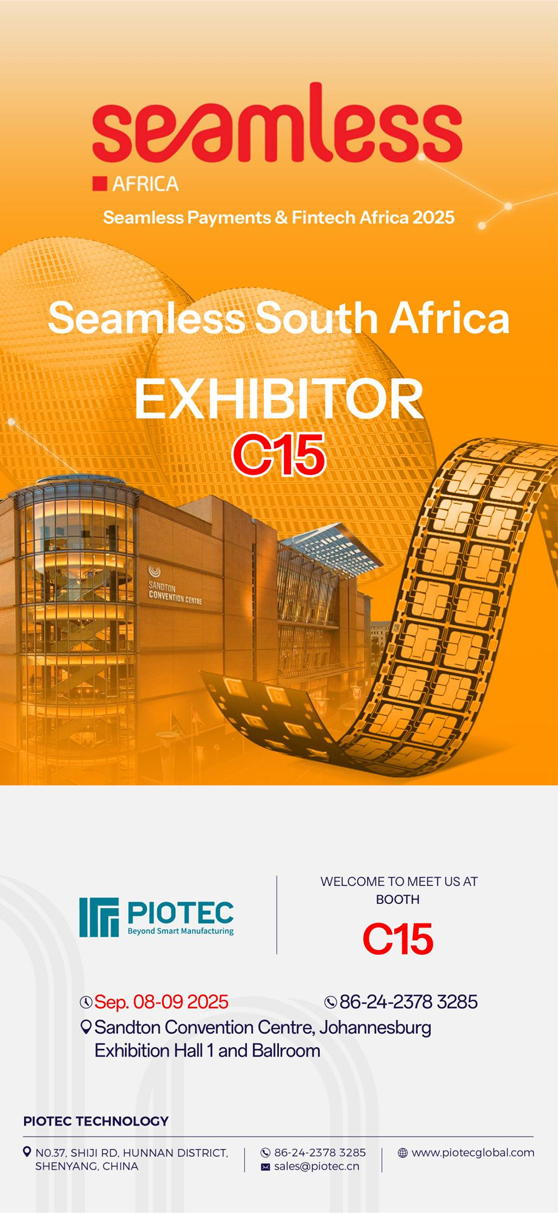 Seamless South Africa Payments & Fintech 2025 banner highlighting Exhibitor C15 and the Sandton Convention Centre venue.